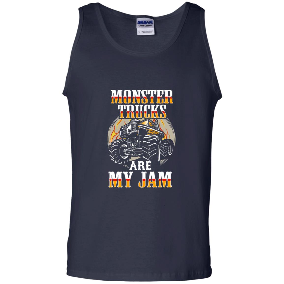 Funny Trucker T-shirt Monster Truck Are My Jam Navy