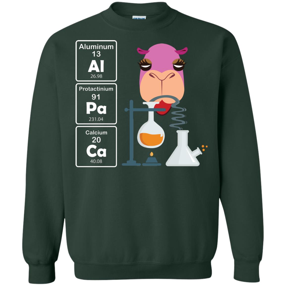 Al-pa-ca Funny Element Chemistry Alpaca Lover Shirt Forest Green