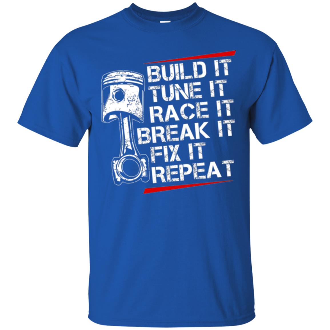Racecar Steps T-shirt Build It Turn It Race It Royal