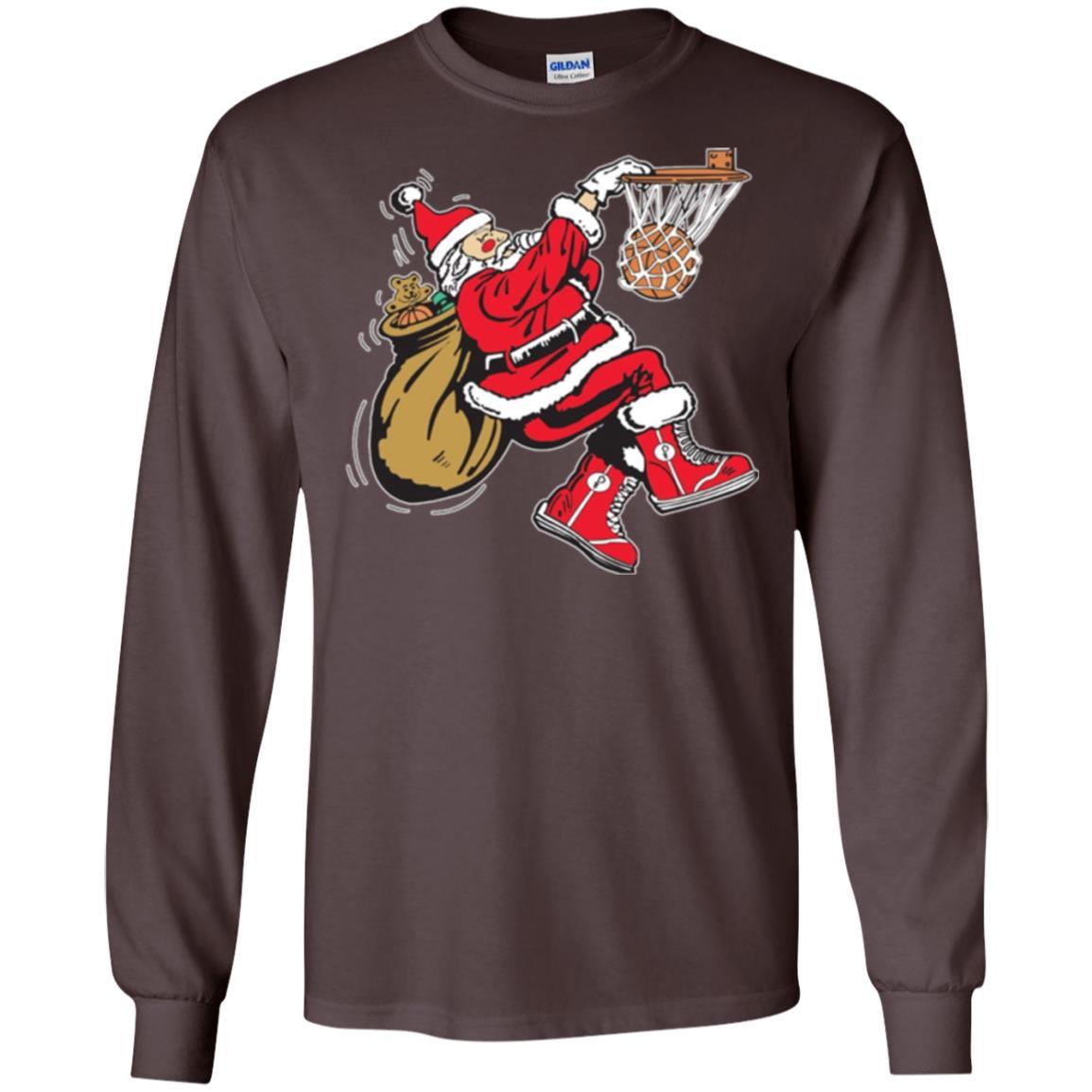 Christmas T-shirt Basketball Santa Claus Dark Chocolate