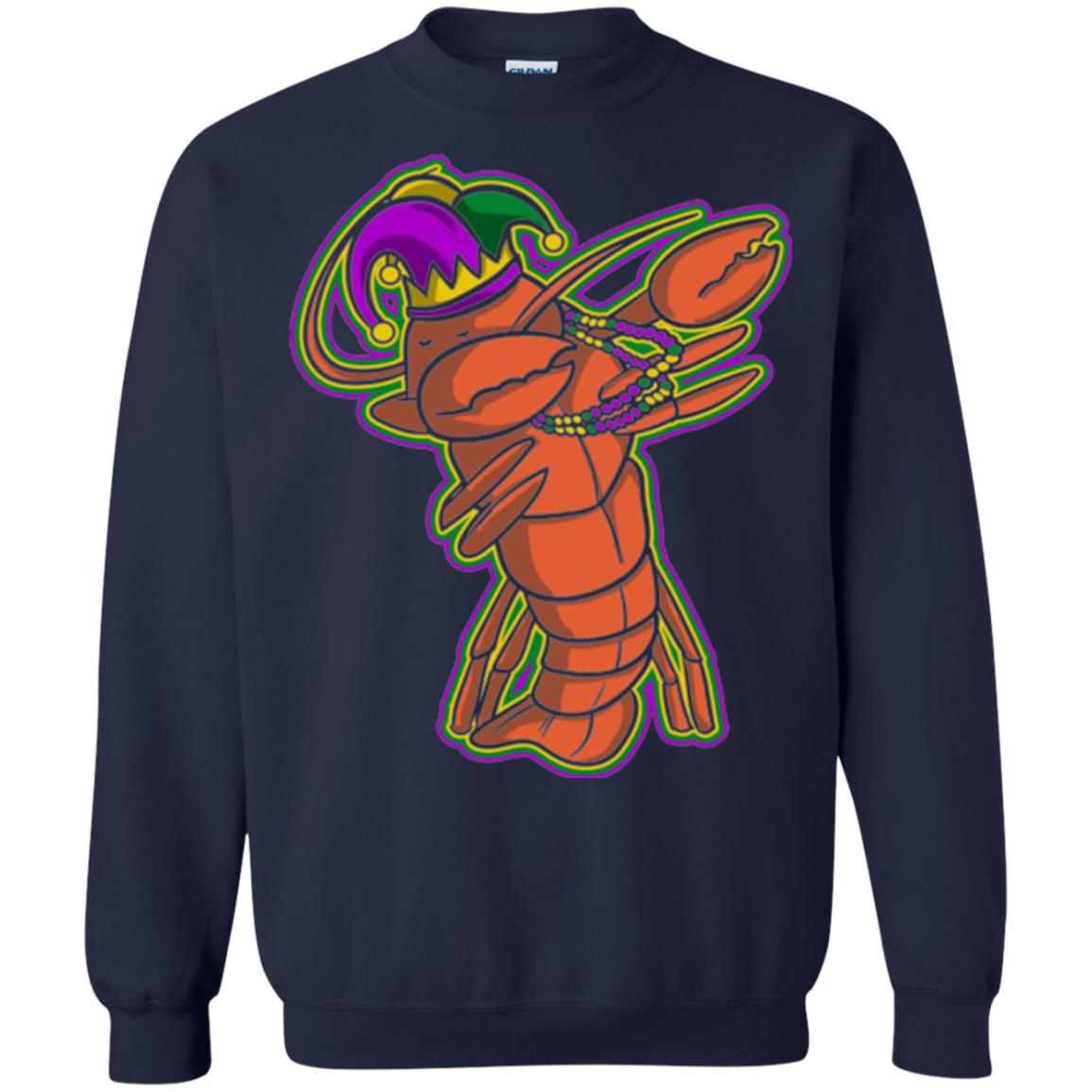 Dabbing Mardi Gras Crawfish T-shirt Mardi Gras Gift Shirt Navy
