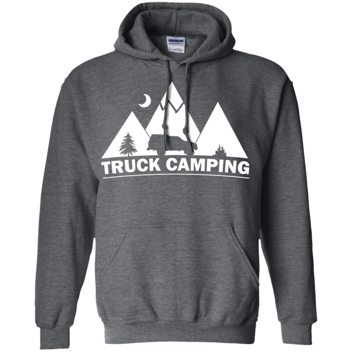 Truck Camping Night Landscape And Adventures T-shirt Dark Heather