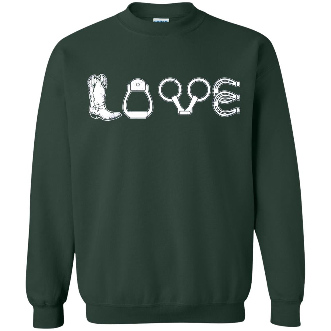 Love Riding Horse Shirts Forest Green