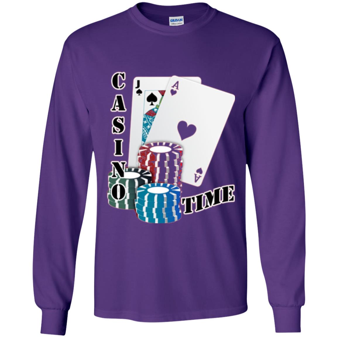 Fun Gambling T-shirt Casino Time Purple