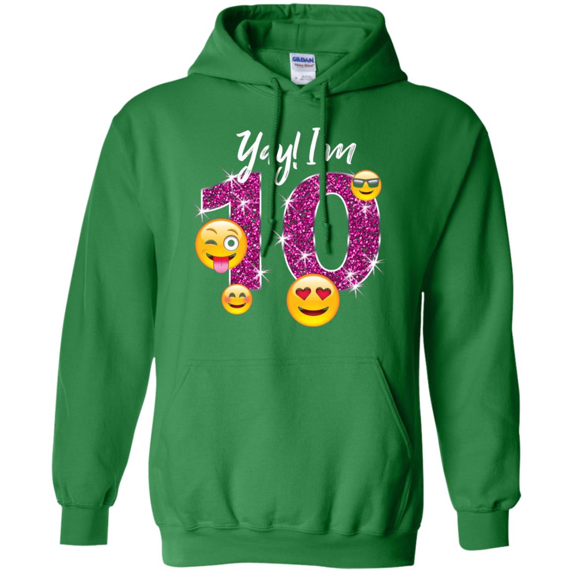 Funny Emoji Birthday 10th Birthday T-shirt Irish Green