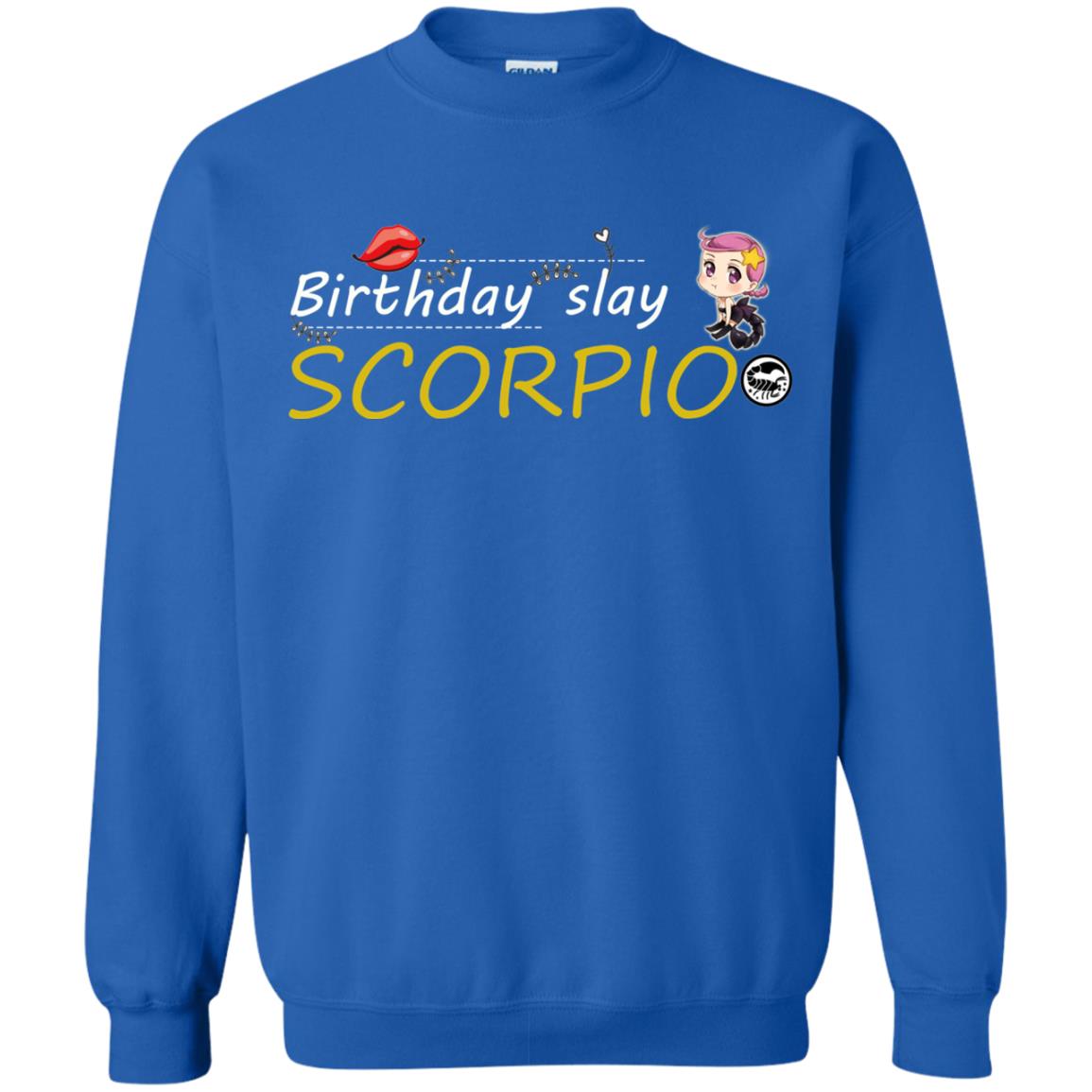 Cute Scorpio Girl Birthday Lip Slay T-shirt Royal
