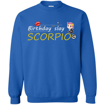 Cute Scorpio Girl Birthday Lip Slay T-shirt Royal