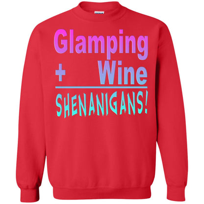 Glamping Drink Wine Shenanigans Funny Happy Glamper T-shirt Red