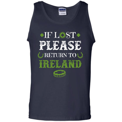 If Lost Please Return To Ireland St Patrick_s Day Shirt Navy