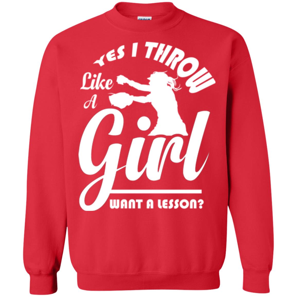 Softball T-shirt Yes I Throw Like A Girl Want A Lesson Red