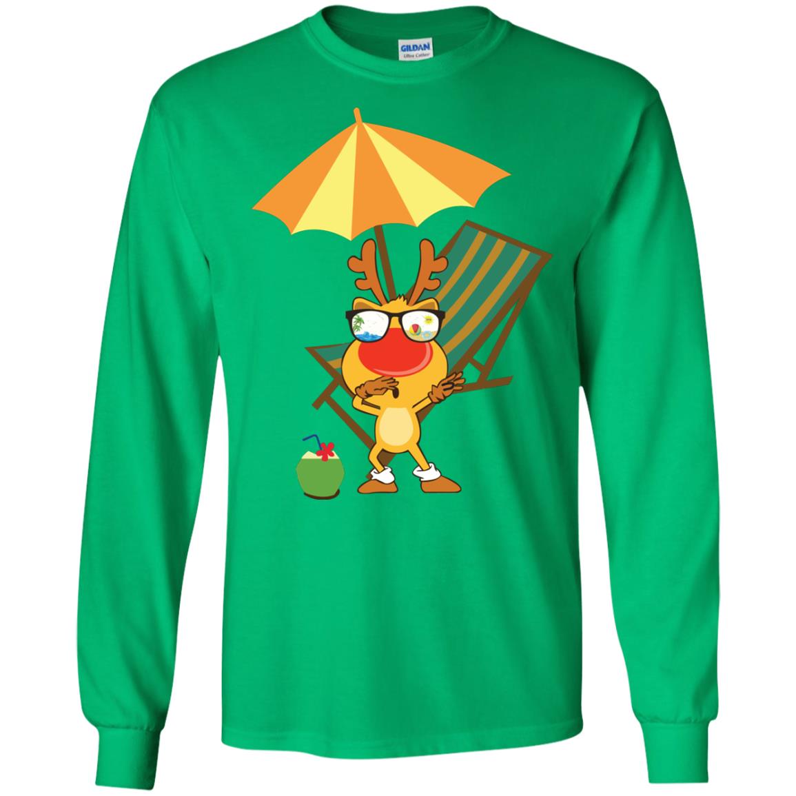 Dabbing Reindeer With Sunglasses Celebrate Xmas In July 2018 Shirt Irish Green