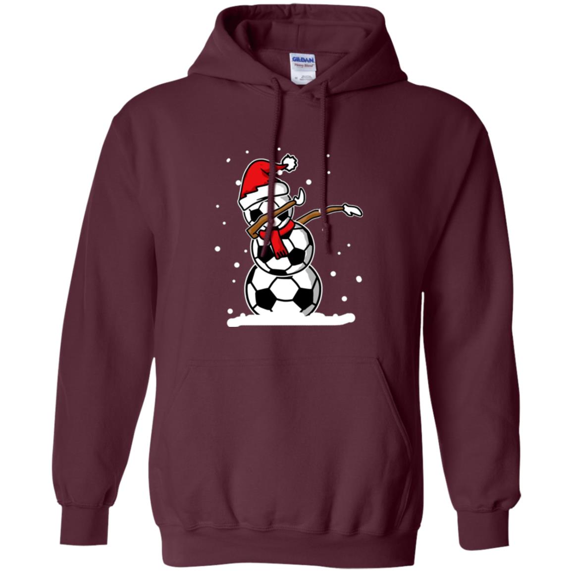 Christmas T-shirt Dabbing Snowman Ball Maroon
