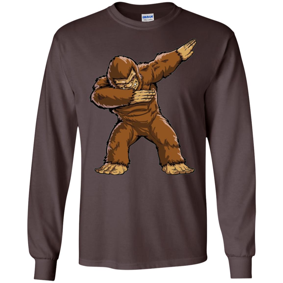 Monkey T-shirt Bigfoot Sasquatch Dabbing Dark Chocolate