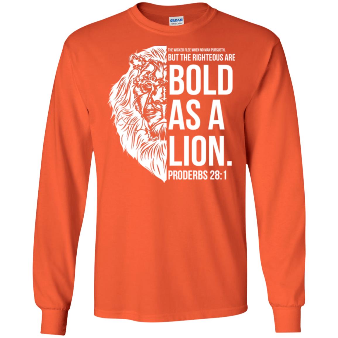 Christian T-shirt Bold As A Lion T-shirt Orange