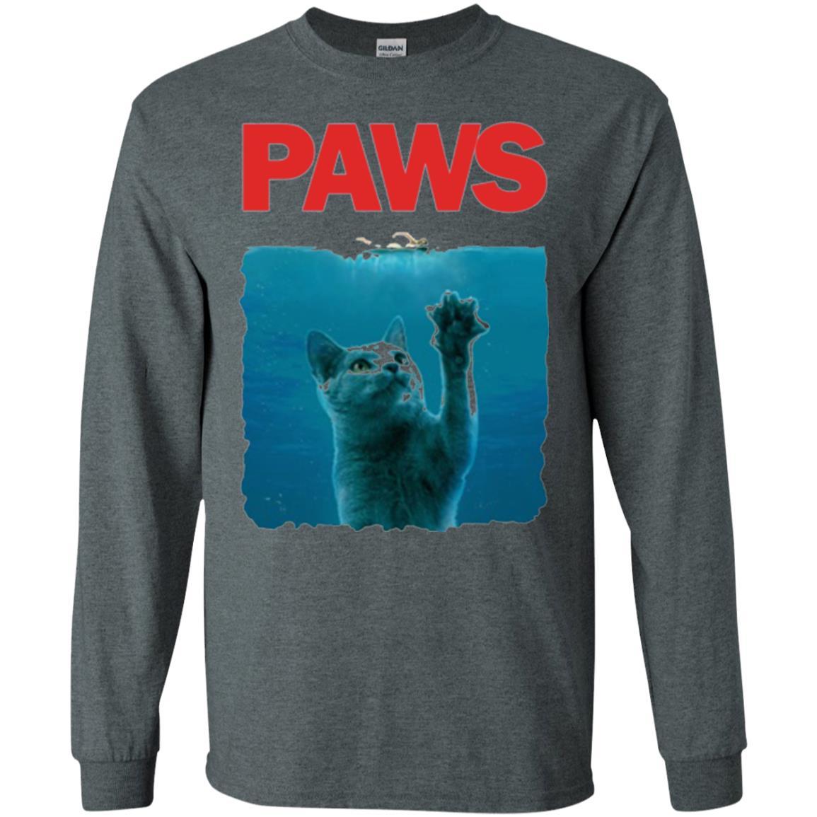 Cat Lover T-shirt Paws Kitten Meow Parody Dark Heather