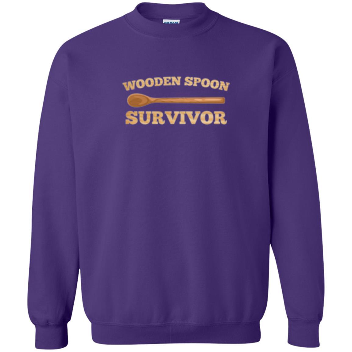 Sarcastic T-shirt Wooden Spoon Survivor T-shirt Purple