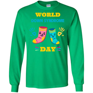 World Down Syndrome Day Hands And Stocks ShirtG240 Gildan LS Ultra Cotton T-Shirt