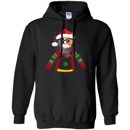 Christmas T-shirt Cat Lover Meowy Christmas T-shirt Black