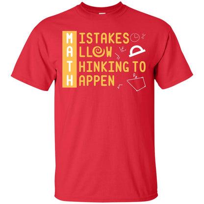 Mistakes Allow Thinking To Happen Mathematic Shirt Red