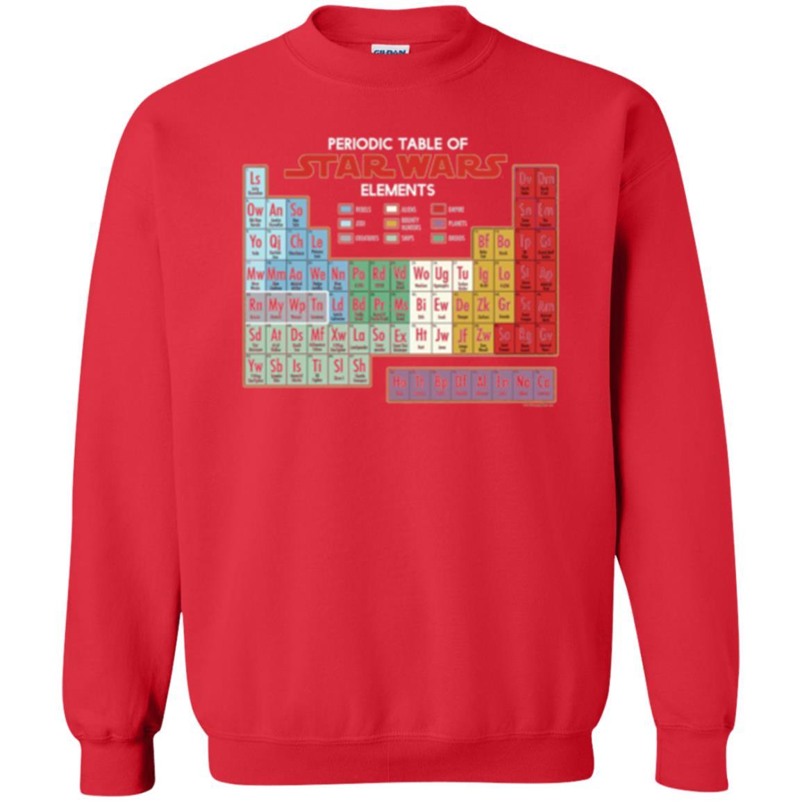 Film T-shirt Star Wars Periodic Table Of Elements Graphic Red
