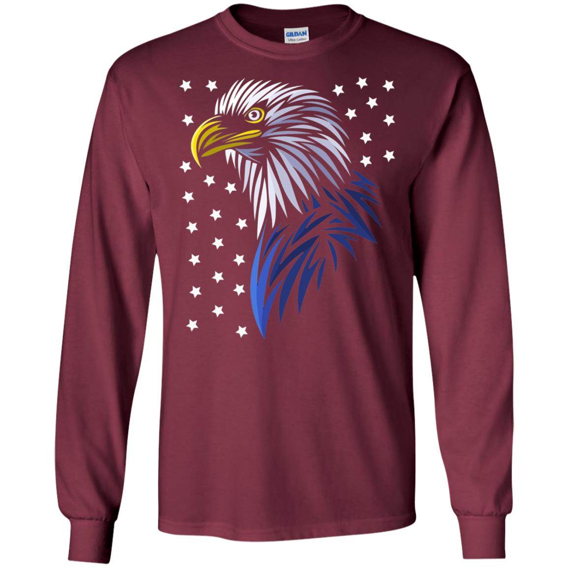 Usa Eagle Flag Stars T-shirt Tribal Style T-shirt Maroon