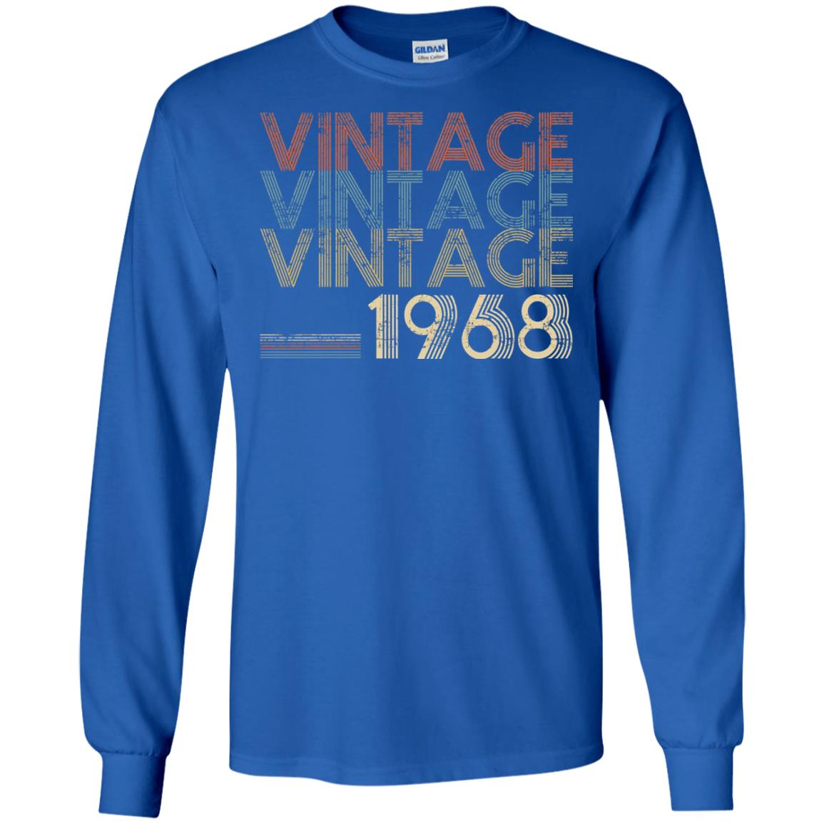 Retro Classic Vintage Born In 1968 50th Birthday T-shirt Royal