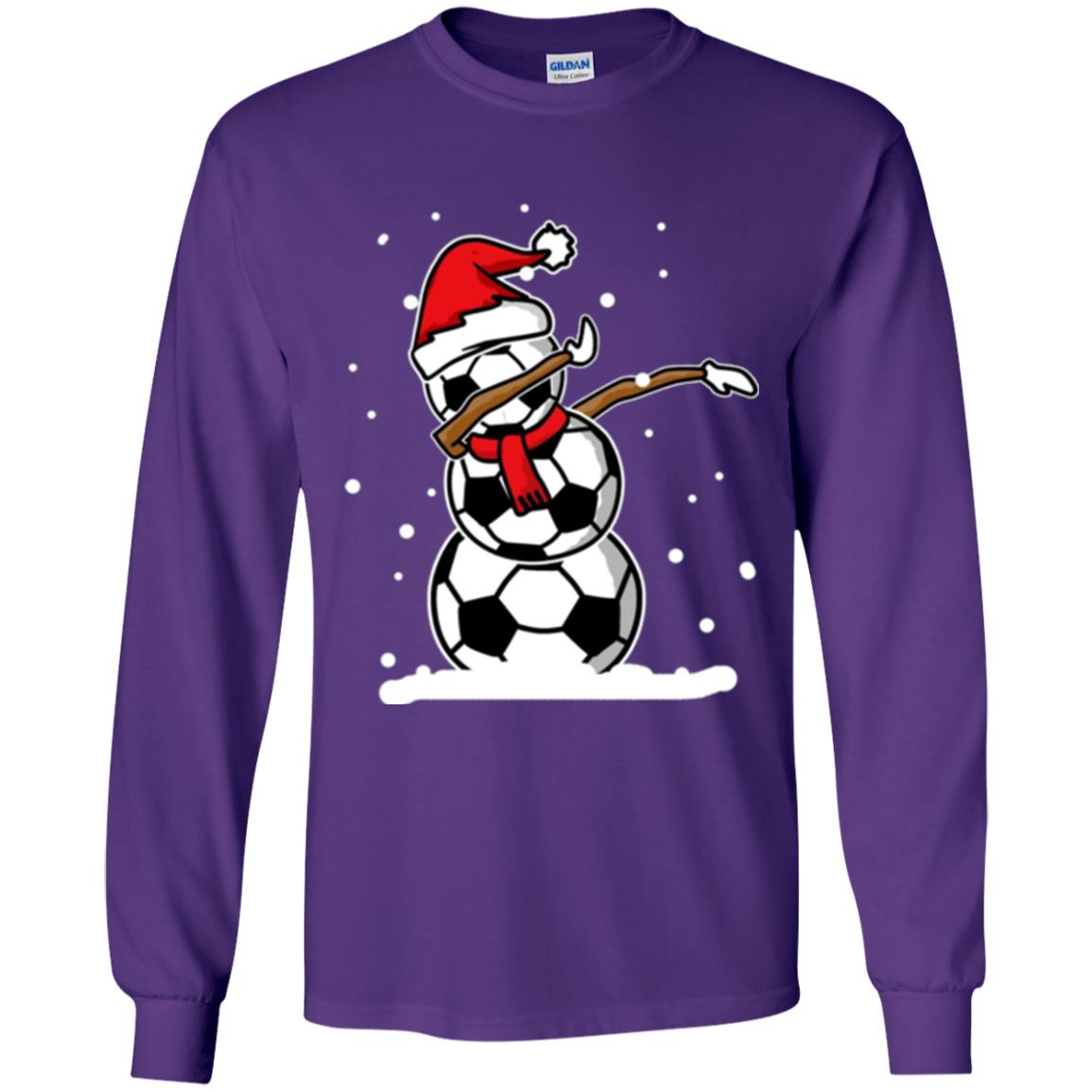Christmas T-shirt Dabbing Snowman Ball Purple