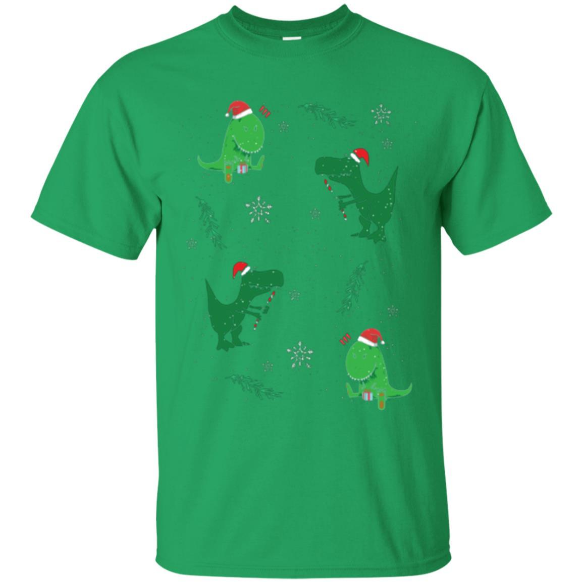 Funny Christmas T-shirt Merry Christmas Dinosaur Irish Green