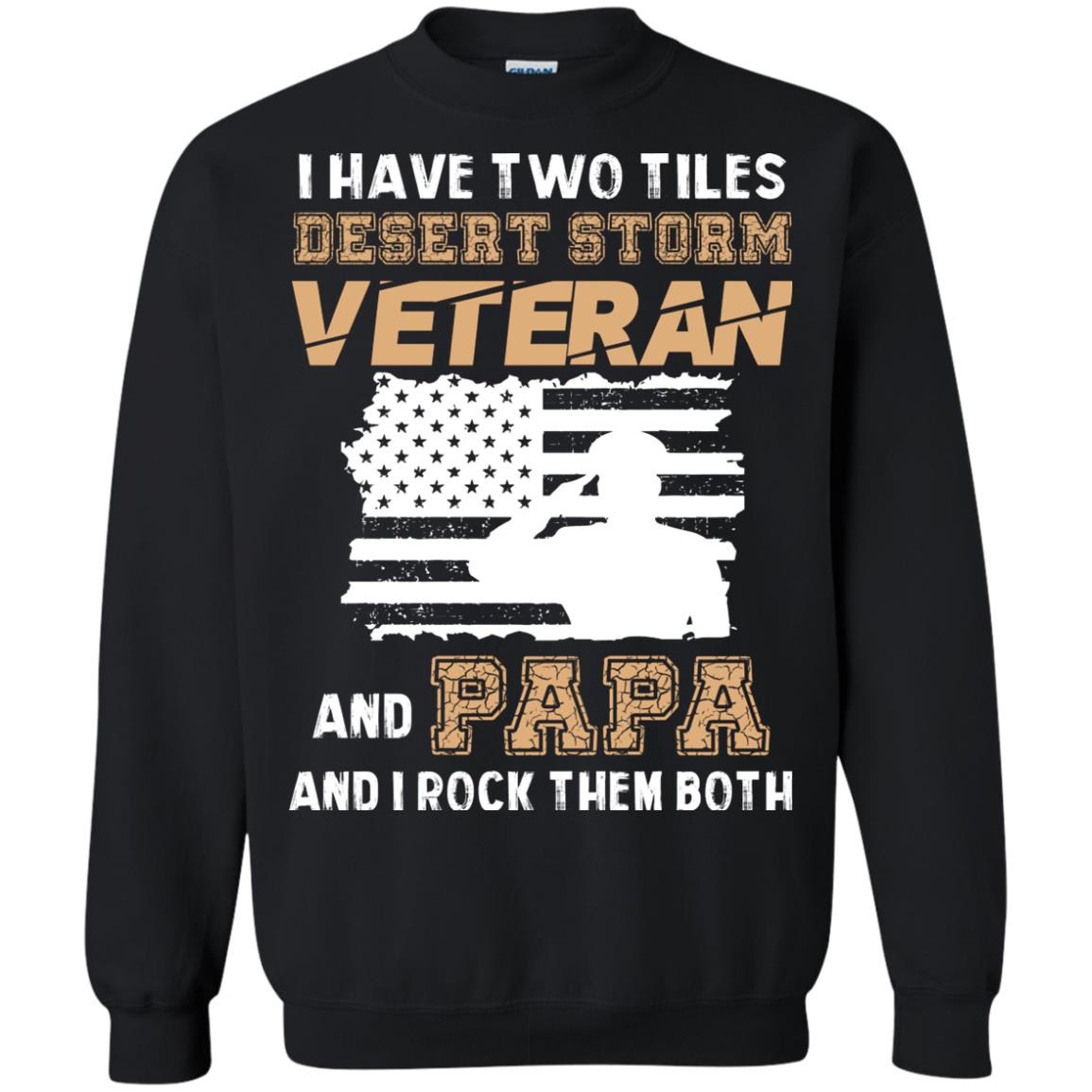 Veteran And Papa And I Rock Them Both Veteran Papa Shirt Black