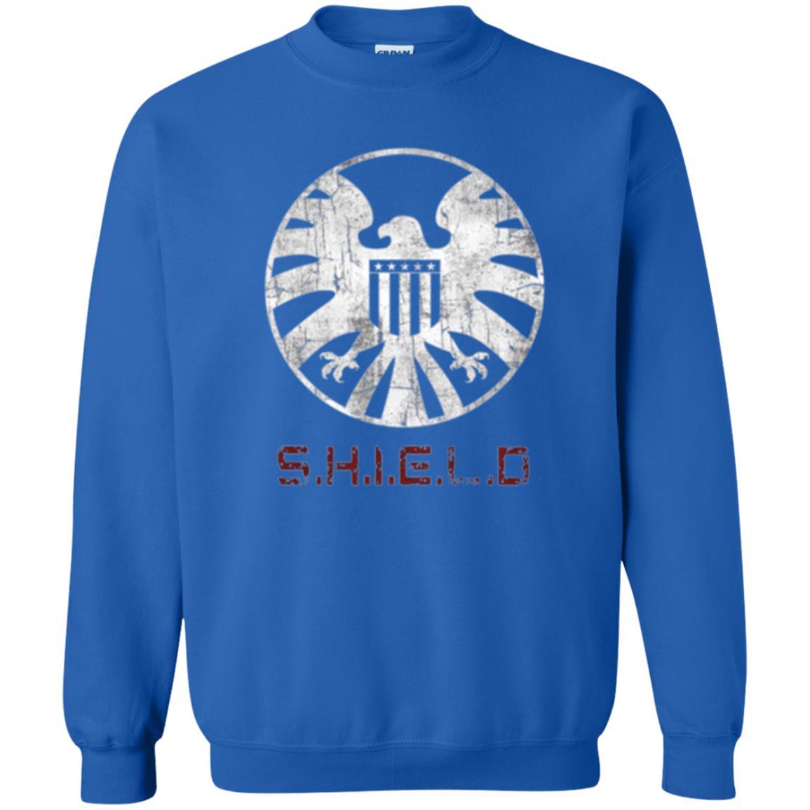 Film T-shirt Agents Of Shield Distressed Logo Graphic Royal