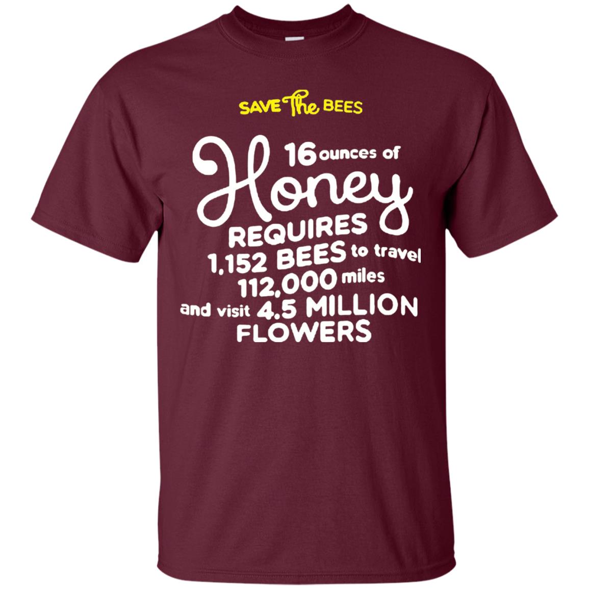 Save The Bees Honey Bee T-shirt Maroon