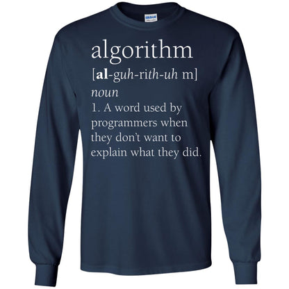Funny Computer Programmer Algorithm Definition Gift T-shirt Navy