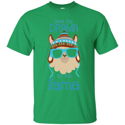 Llama Lovers T-shirt Save The Drama For The Llama Irish Green