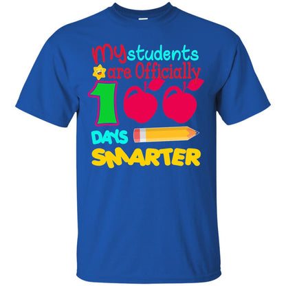 My Students Are Officially 100 Days Smarter Teachers T-shirt Royal