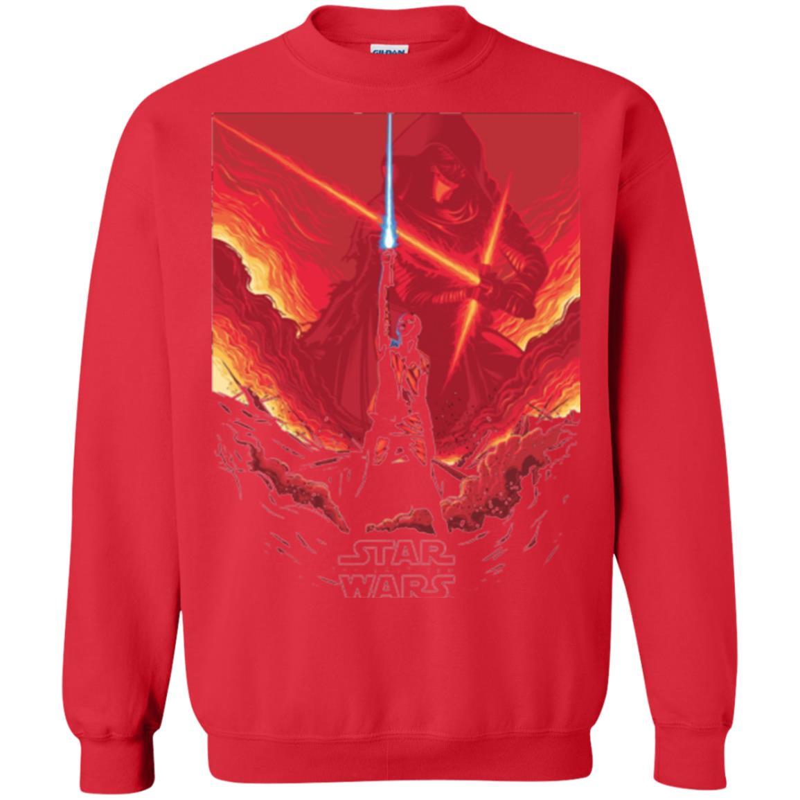 Film T-shirt Star Wars Last Jedi Rey Saber Reach Red Poster Red