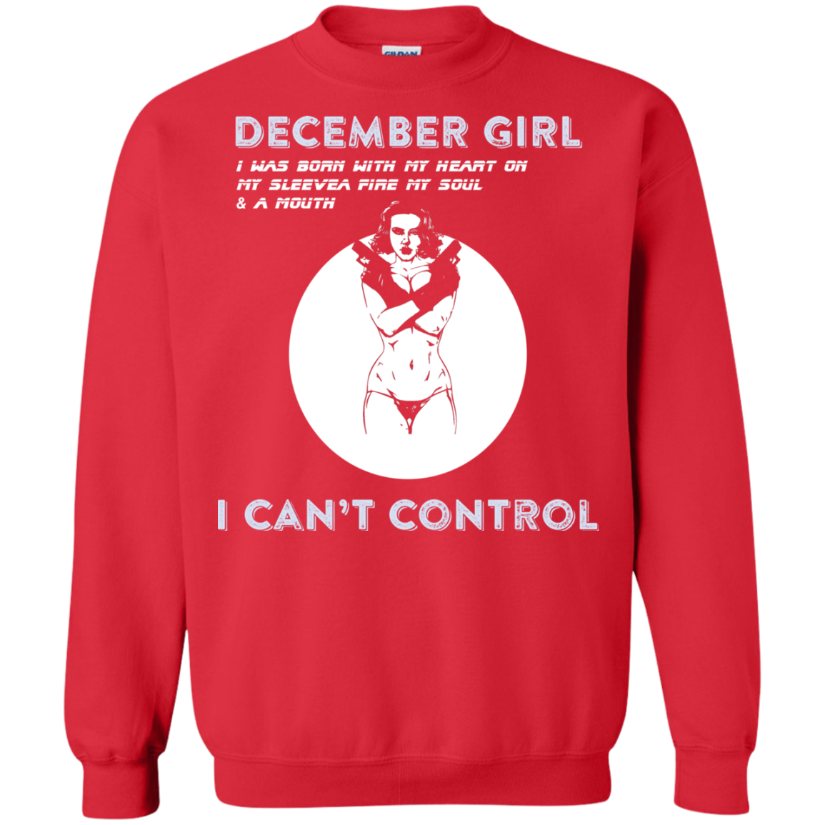 December Girl I Was Born With My Heart T-shirt Red