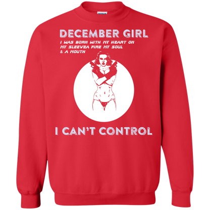 December Girl I Was Born With My Heart T-shirt Red