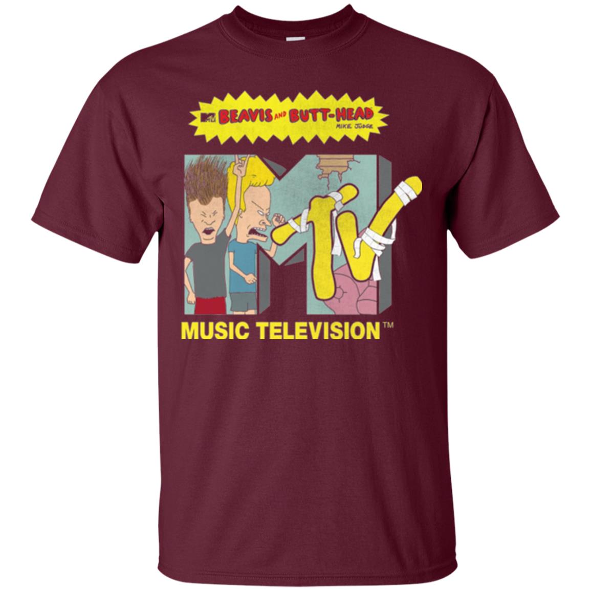 Mtv Logo T-shirt Beavis And Butt Head Maroon