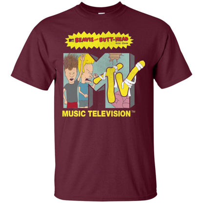 Mtv Logo T-shirt Beavis And Butt Head Maroon