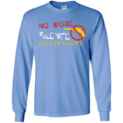 Anti Gun T-shirt No More Silence End Gun Violence Carolina Blue