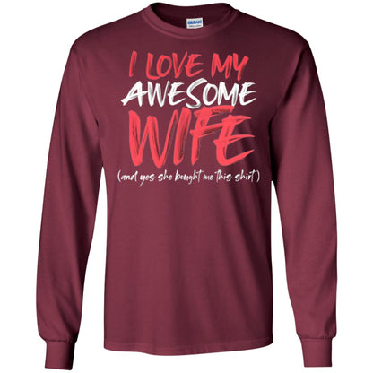Valentines Day T-shirt I Love My Awesome Wife Maroon