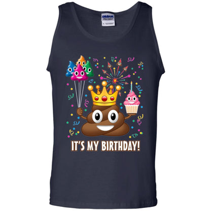 Poop Emoji T-shirt It_s My Birthday Navy