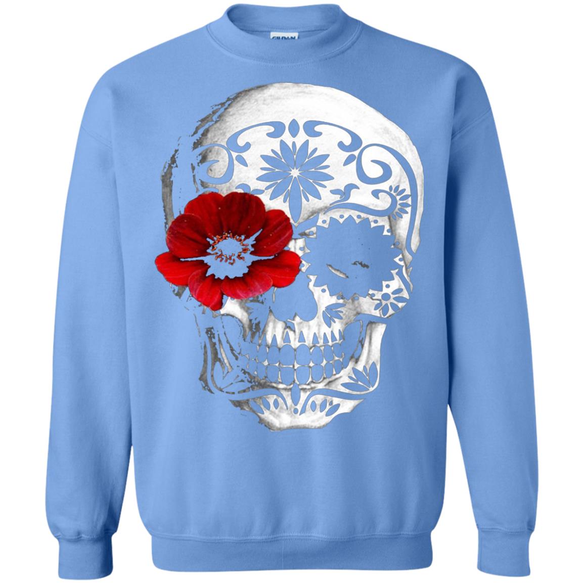 Day Of The Dead Sugar Skull Cinco De Mayo Shirt Carolina Blue