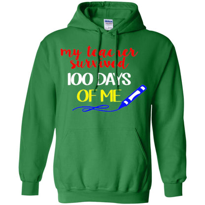 Student T-shirt My Teacher Survived 100 Days Of Me Irish Green