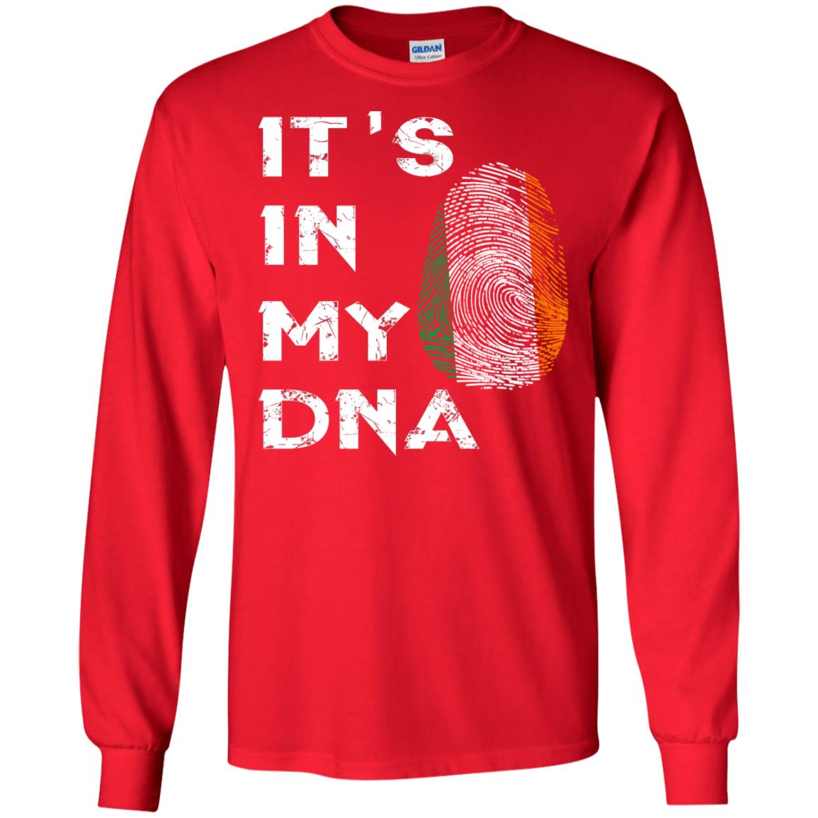 It's In My Dna Fingerprint Irish Ireland Gift Shirt Red