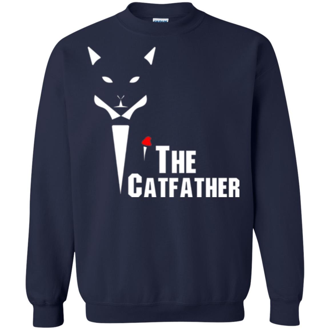 Cat Dad Lover T-shirt The Catfather T-shirt Navy