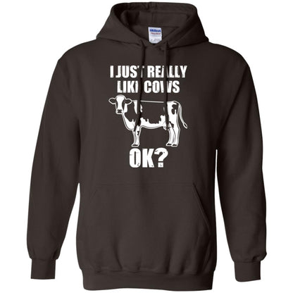 Cow Lovers T-shirt I Just Really Like Cows Ok Dark Chocolate