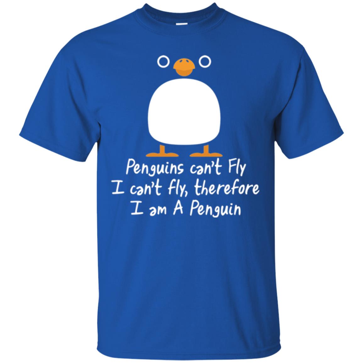 Penguin T-shirt I Can_t Fly Royal