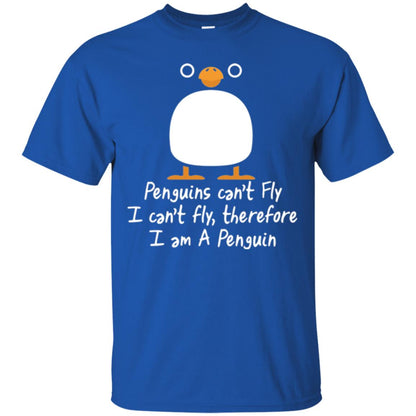 Penguin T-shirt I Can_t Fly Royal