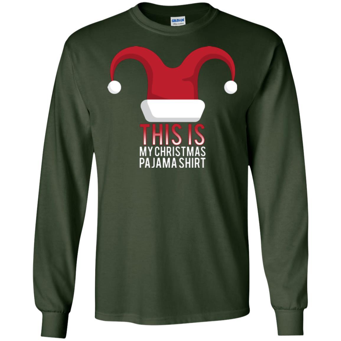 Christmas T-shirt This Is My Christmas Pajama Shirt Forest Green